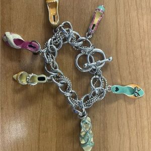 Silver and Yellow Charm Bracelet with Playful Charms